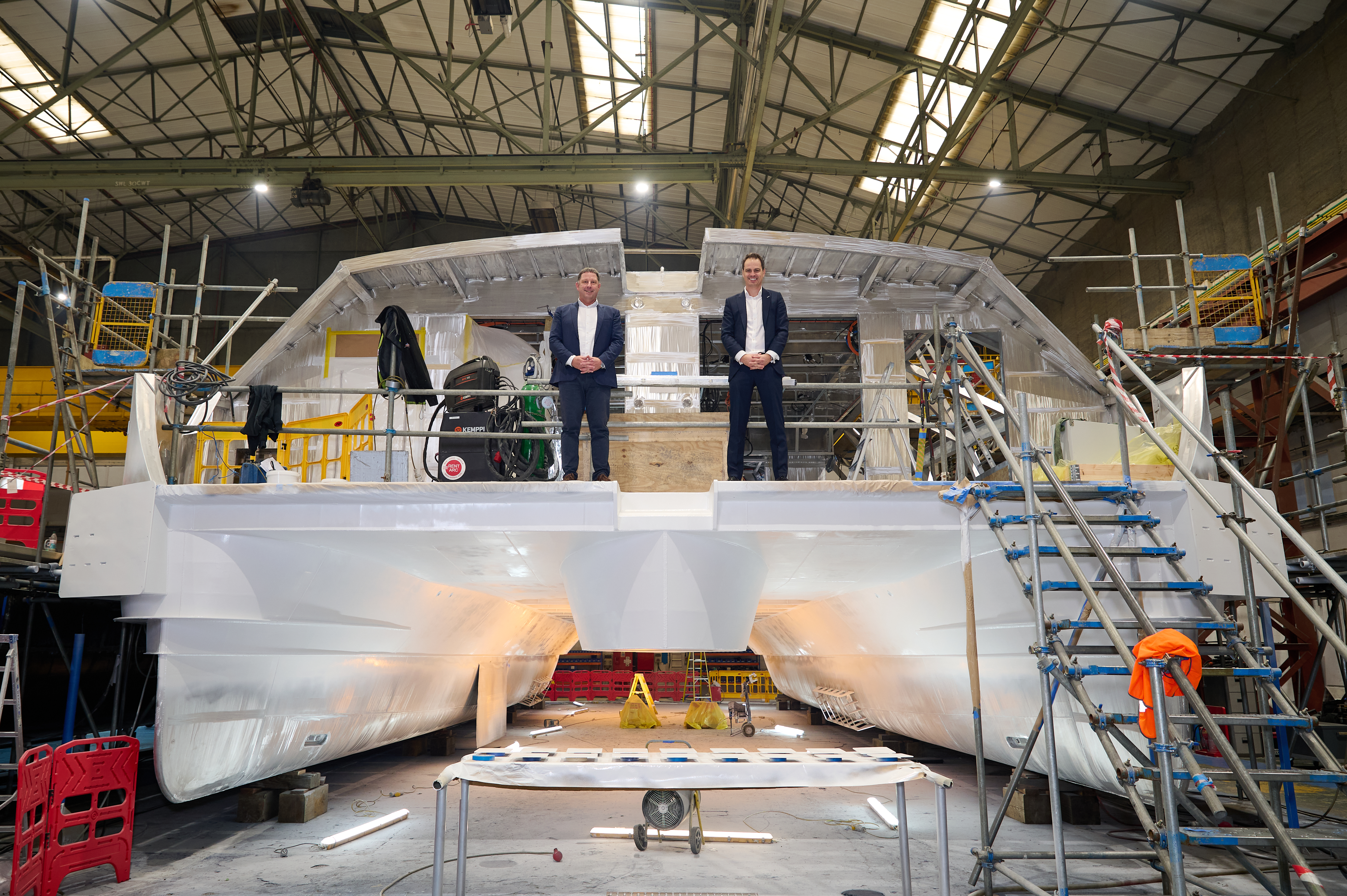 Sean Collins (CEO) and Geoff Symonds (COO) on Orbit Clipper at Wight Shipyard